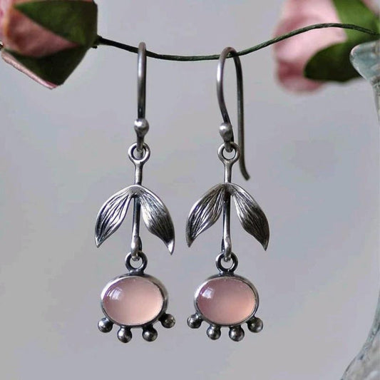 Quartz Pendant Earrings in Silver