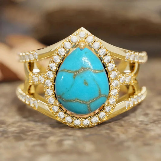 Vintage Gold Inlaid Ring