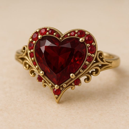 Crimson Heart Vintage Ring