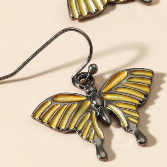 Boho Butterfly Earrings In Sterling Silver