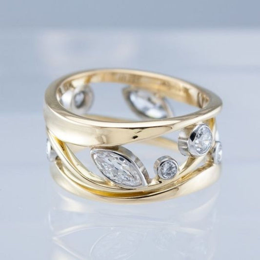 Gold & Zirconia Ring