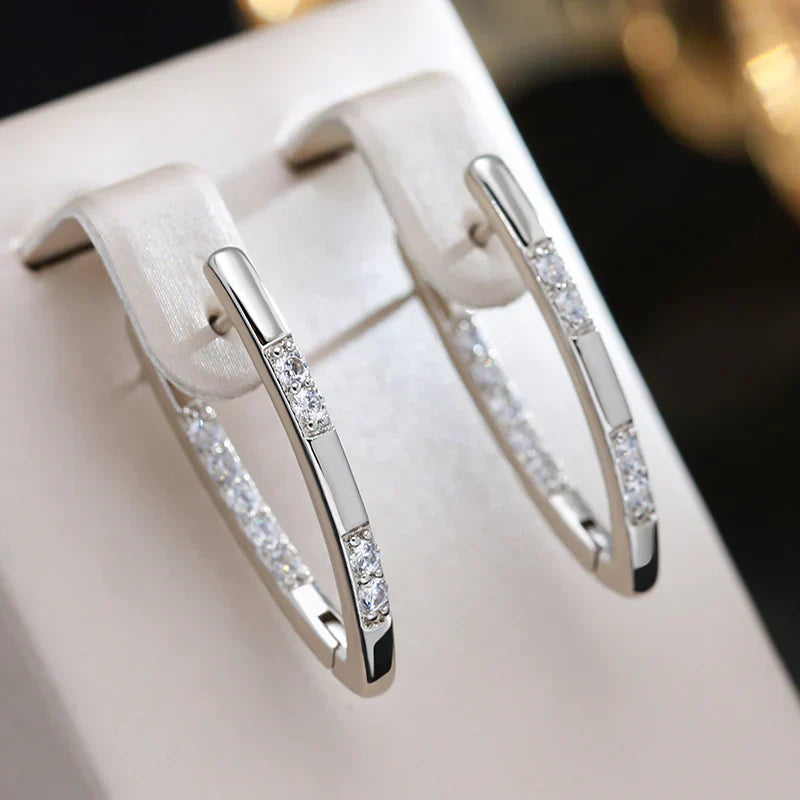 Elegant Zirconia Earrings In Gold