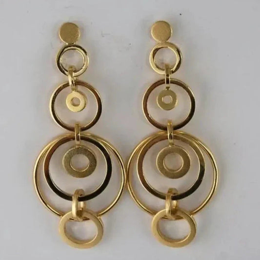 Golden Spiral Dangling Earrings