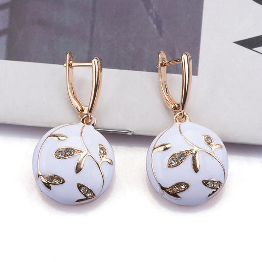 White & Gold Earrings