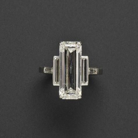 White Glass Silver Ring