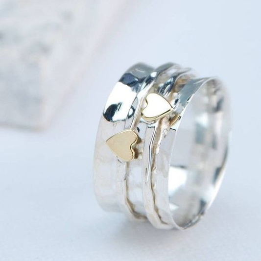Double Golden Heart Ring