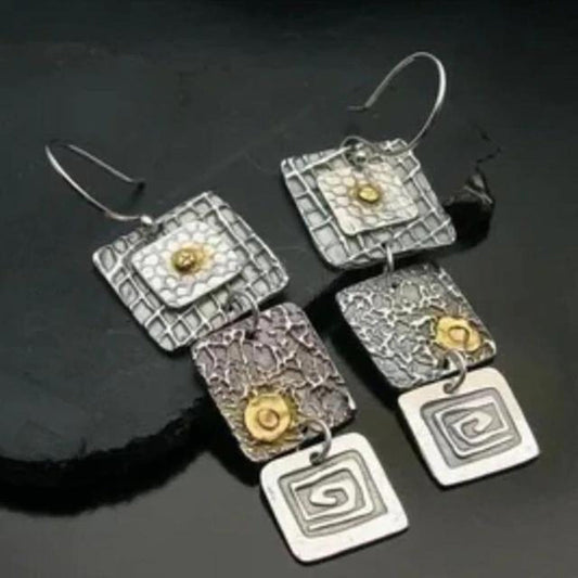 Geometric Silver Earrings