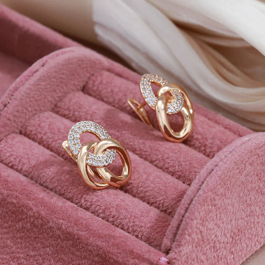 Zirconia Gold Earrings