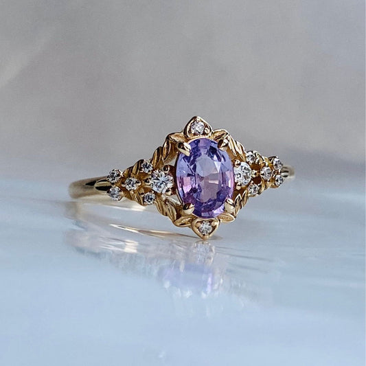 Violet Crystalline Gold Bright Ring