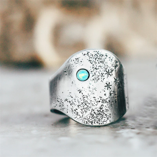 Inlaid Blue Stone Ring