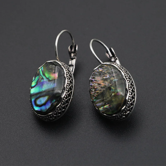 Rounded Chromatic Stone Earrings