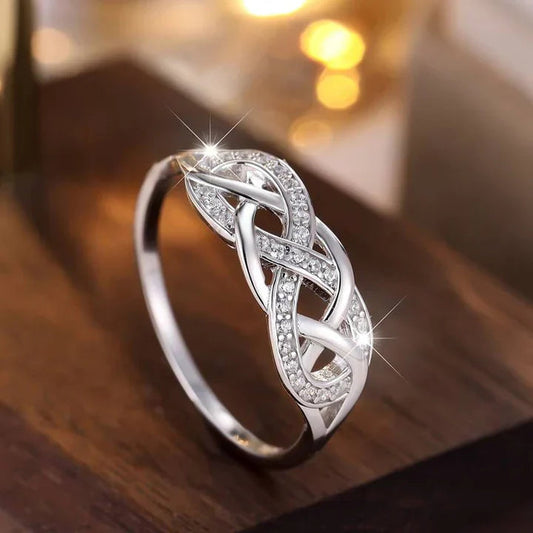 Spiral Bright Silver Ring