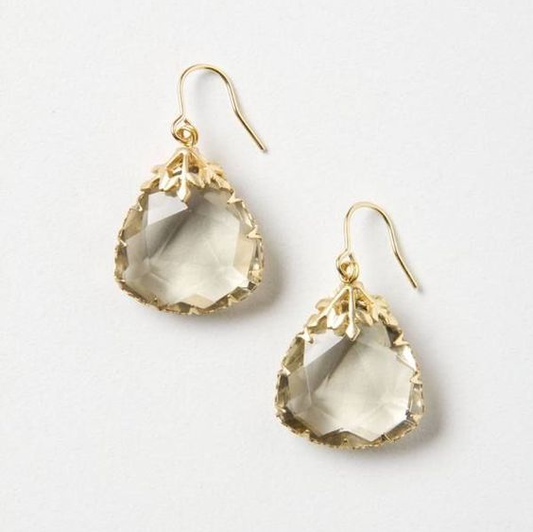 Vintage Crystal Gold Earrings