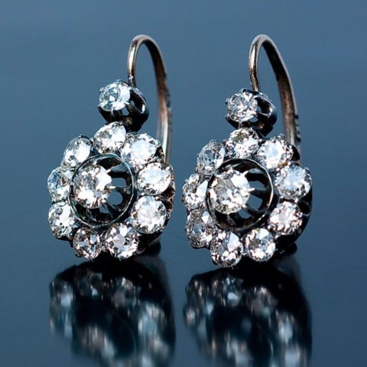 Inlaid Crystals Rounded Earrings