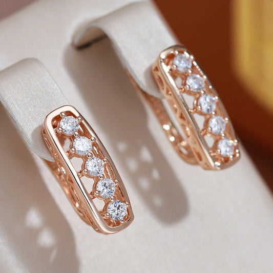 Bright Inlaid Crystals Earrings