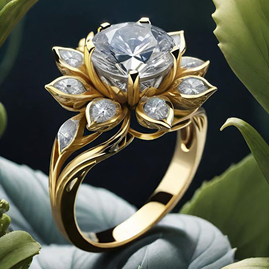 Golden Floral Crown Ring