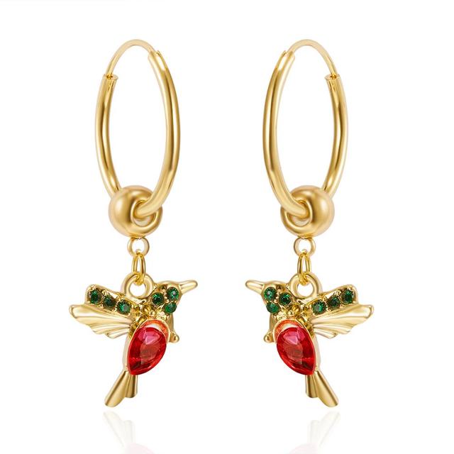 Limited Edition Flying Hummingbird Earrings With Zirconia Inlay