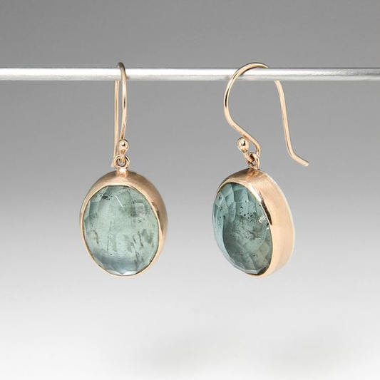 Gold & Green Crystal Earrings