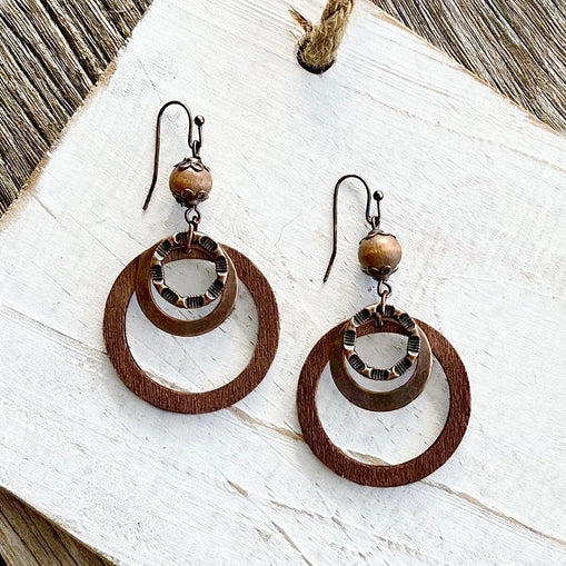 Rounded Leather Earrings