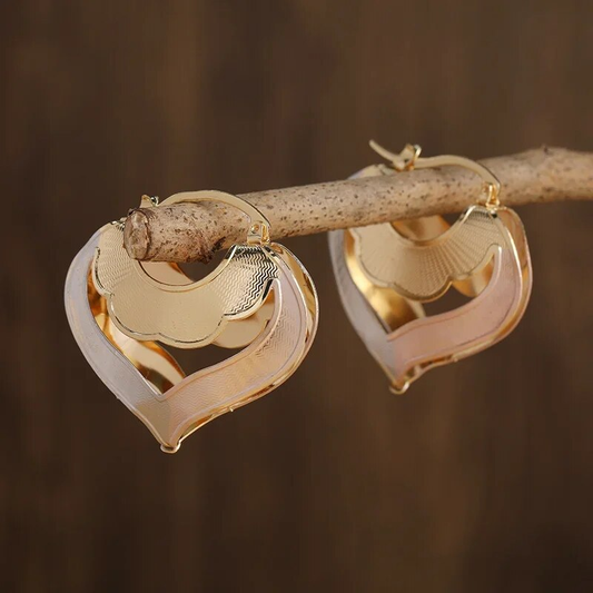 Golden Heart Etnic Earrings