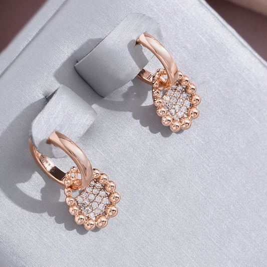 Bright Inlaid Zirconia Earrings