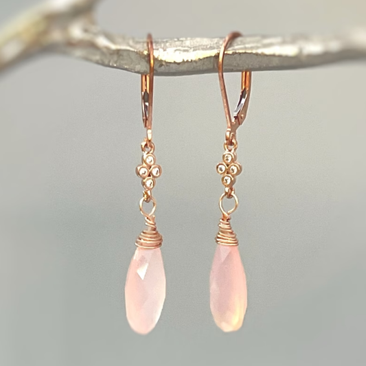 Pink Crystal Dangling Earrings