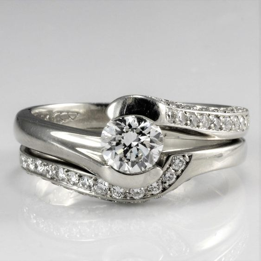 Inlaid Zirconia Silver Ring
