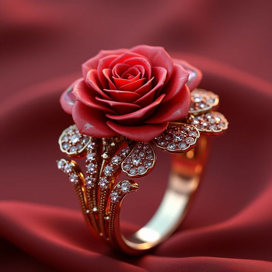 Red Rose Bloom Ring