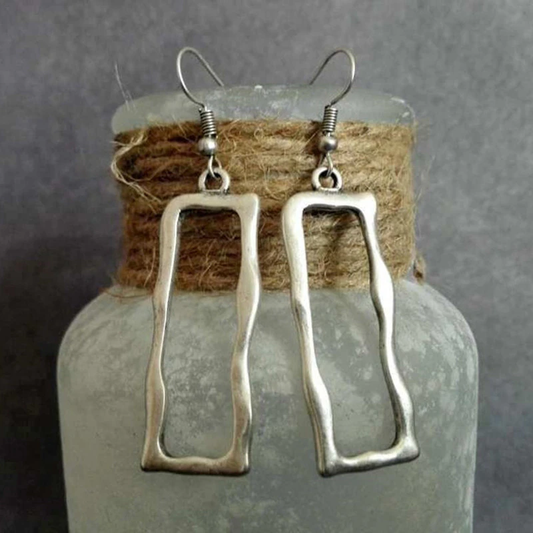 Rectangular Silver Earrings