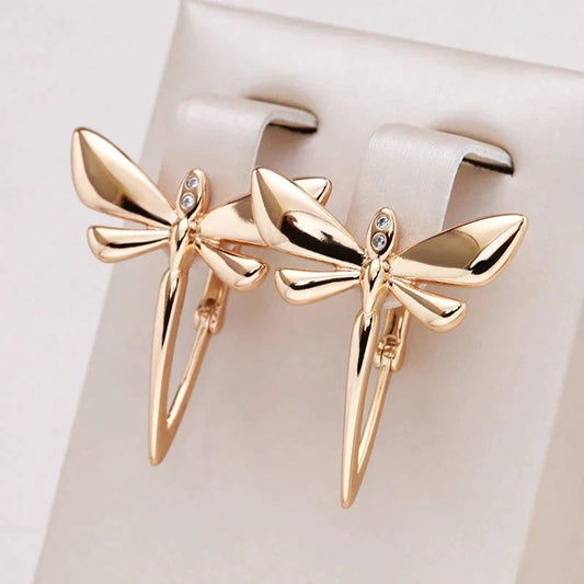 Gold Dragonfly Earrings