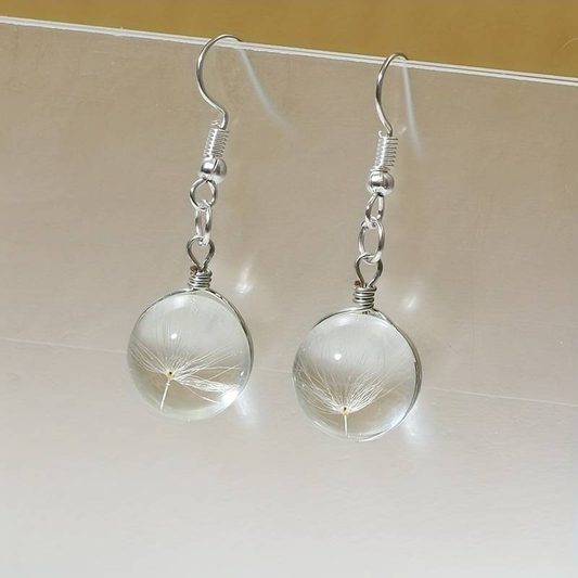 Rounded Dandelion Wish Earrings