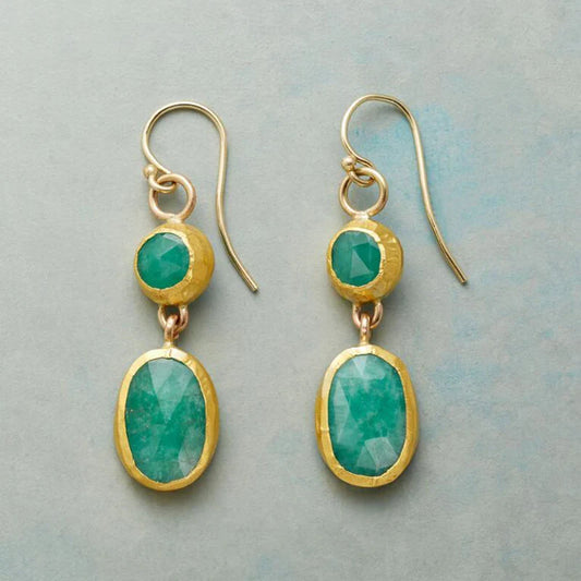 Turquoise Stone Gold Earrings