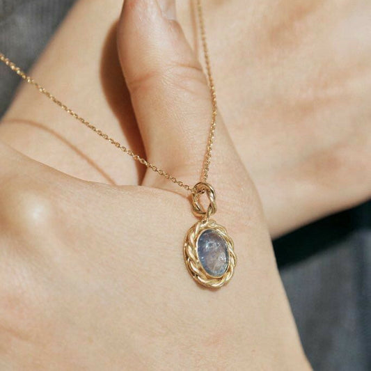 Blue Stone Gold Necklace