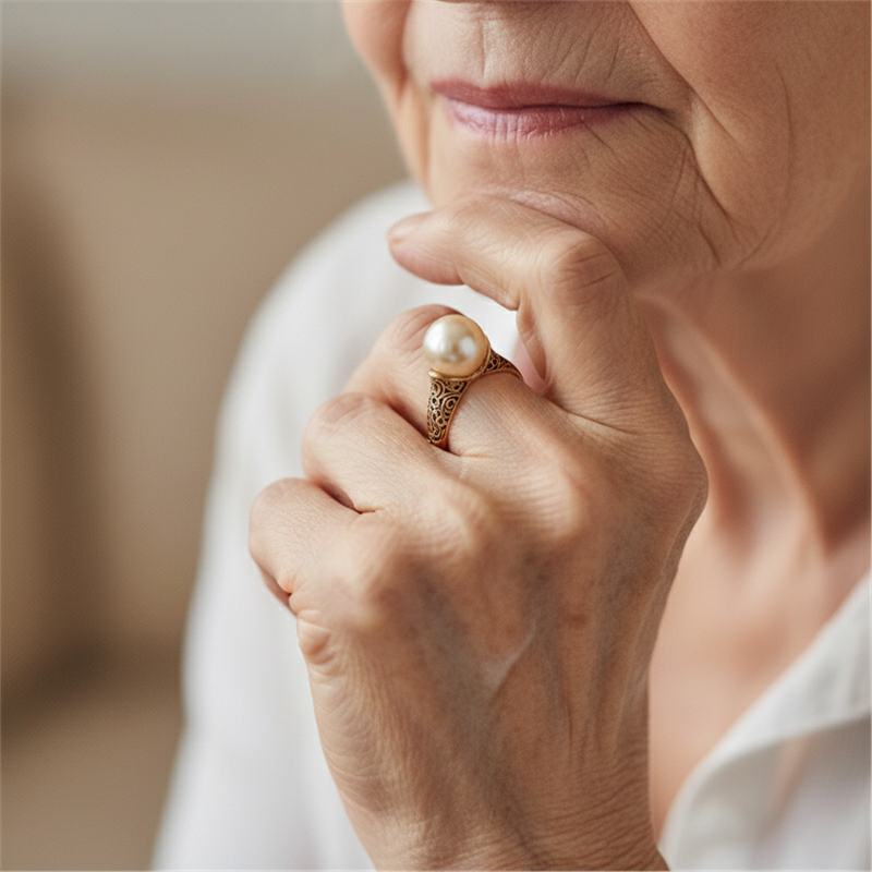 Vintage Pearl Golden Ring