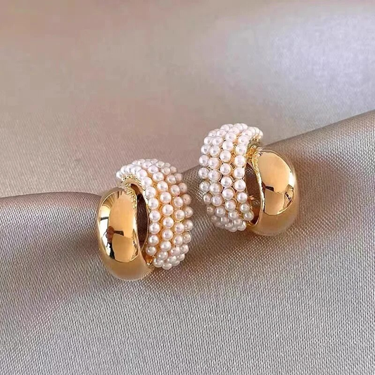 Gold & Pearl Earrings