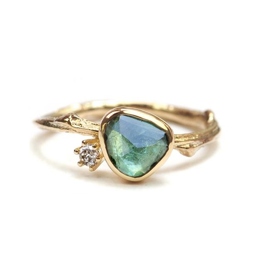 Gold Blue Stone Ring