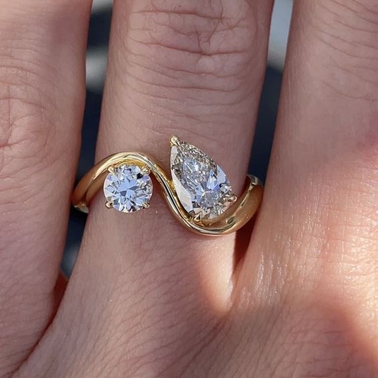 Golden Zirconia Ring