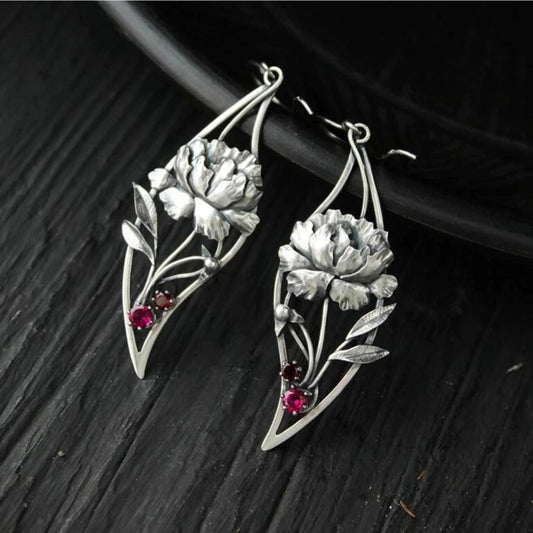 Earrings With Crystals in Sterling Silver