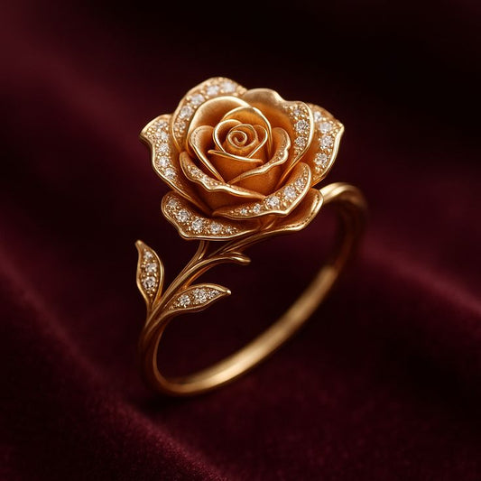 Golden Rose Statement Ring
