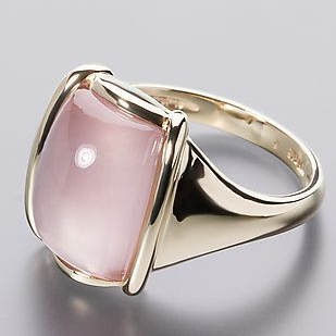 Square Pink Golden Ring