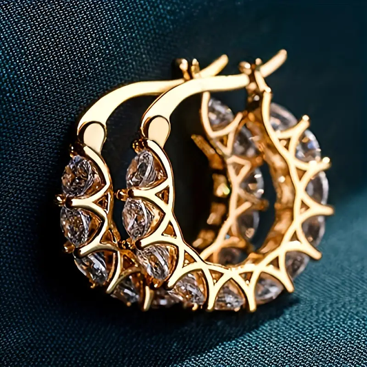 Bright Golden Spine Hoop Earrings