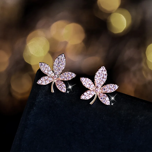 Bright Rose Flower Earrings