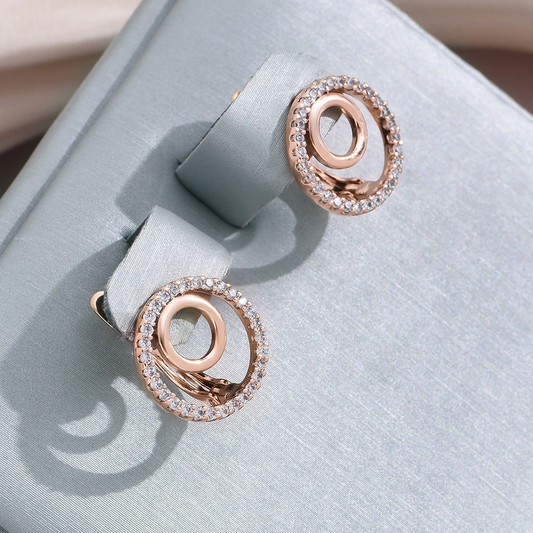 Bright Hollow Spiral Gold Earrings