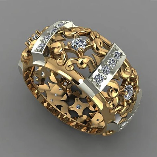Gold & Silver Zirconia Ring