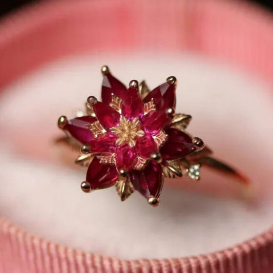 Ruby Bloom Star Ring