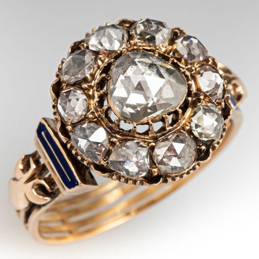 Inlaid Crystal Gold Ring
