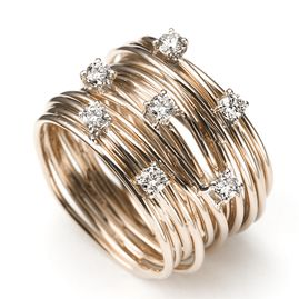 Gold Layer Zirconia Ring