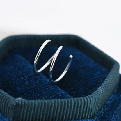 Minimalist Spiral Hoop Earrings In Sterling Silver