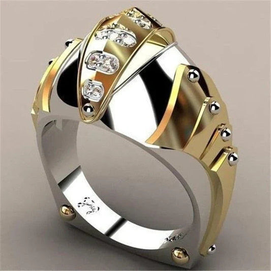 Gold & Silver Bright Zirconia Ring