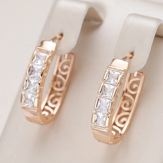 Inlay Zirconia Earrings